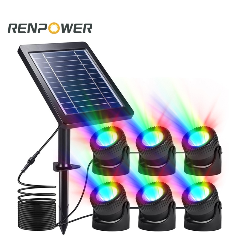 Noi lumini cu LED -uri solare IP68 Lumini solare subacvatice colorate de grădină în aer liber iluminat decorativ